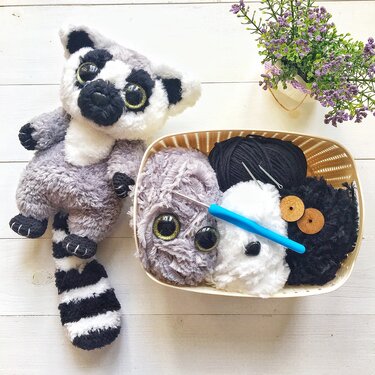 Crochet Pattern bear Lemur. Amigurumi pattern animals toys.