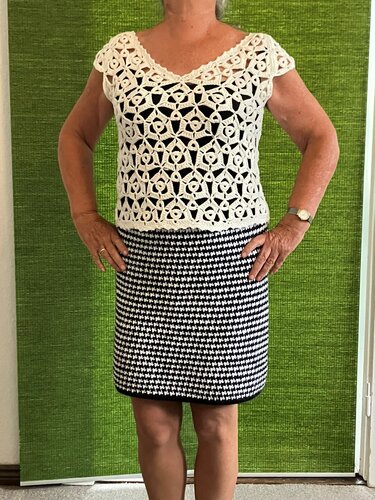 Pepita-Rock mit hoher Taille - Häkelanleitung