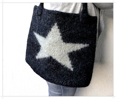 Filztasche mit Stern, Strickanleitung - Bild 2