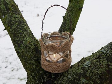 Gratis Häkelanleitung Kleines Windlicht im Marmeladenglas - Bild 5