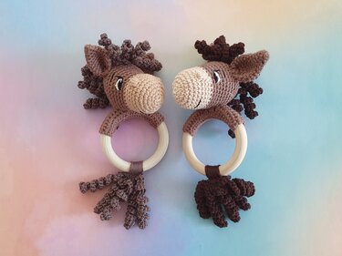 2in1 Babyrasseln mit Pferdchen Filli und Einhorn Elli (2 Varianten) - PDF - Häkeln