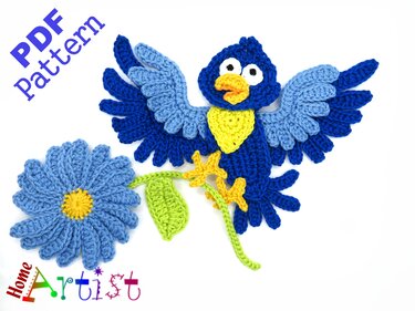 Bird crochet pattern applique
