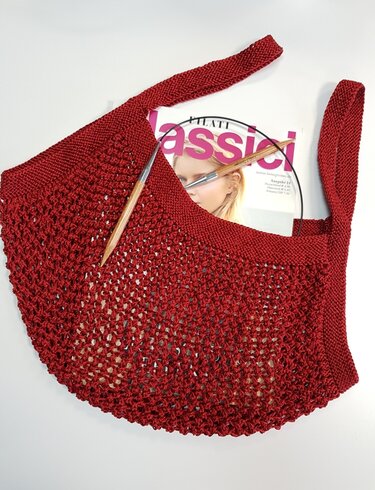 Netztasche gestrickt, Einkaufsnetz - Stricken