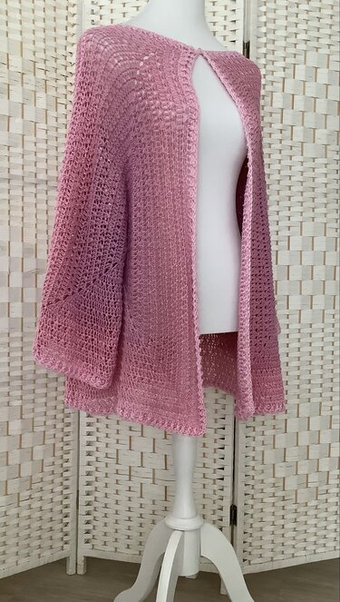 2-Bobbel-Hexagon-Häkeljacke "Magnolie" - Häkeln