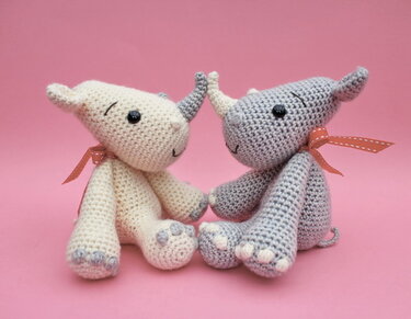 Rhino Amigurumi Crochet Pattern Cute Rhinoceros Toy Plush Safari Animal
