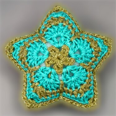 Christbaumstern mit African Flowers H&auml;kelanleitung f&uuml;r Weihnachten DYN - Häkeln