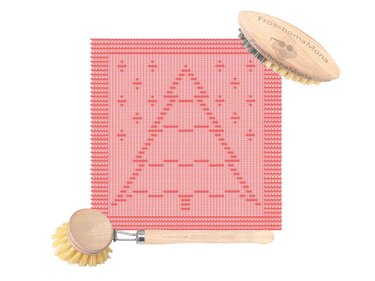 Weihnachtsbaum Deckchen Spültuch „ Tannenbaum im Schnee“ Topflappen Deko - Stricken