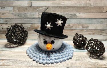 Häkelanleitung "Schneemannköpfchen"(zum Befüllen, Geschenkverpackung, Deko)