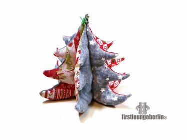 Last Minute Weihnachtsbäumchen Weihnachtsdeko Schnittmuster und Nähanleitung in 3 Mini-Größen von firstloungeberlin