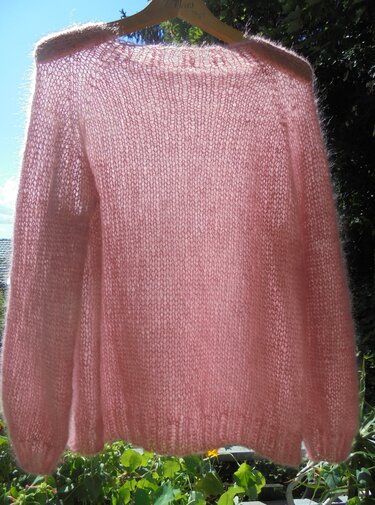Strickanleitung für transparenten Raglanpullover aus Mohair 2fädig von oben - Bild 4