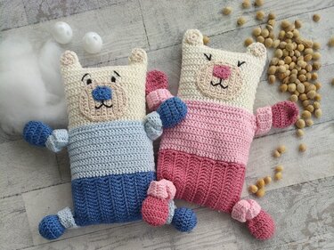 Kuschel- oder Bauchweh- Teddy - Häkeln