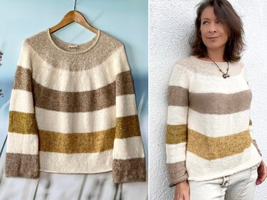 Round Yoke Sweater | VANILLA TEA Sweater | top down & seamless |  7 sizes