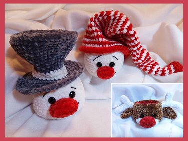 Häkelanleitung / Amigurumi / 3 Weihnachts~Minis zum Befüllen