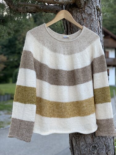 Round Yoke Sweater | VANILLA TEA Sweater | top down & seamless |  7 sizes - Knitting