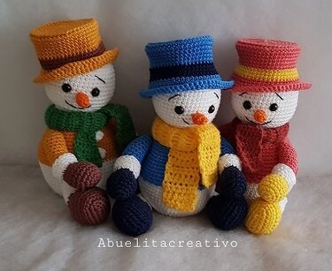 Häkelanleitung Schneemann Flocki  -  Schneemann zum Befüllen