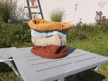 Schal Loop Zalina Halssocke Mütze stricken - anfängergeeignet