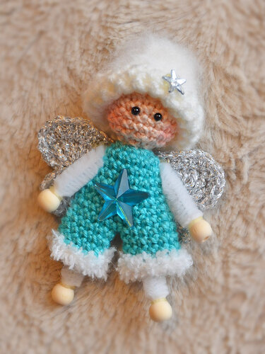 Engel Schutzengel Junge Bub Glücksbringer - Häkeln