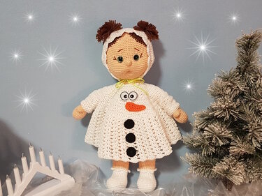 Puppenkleidung für Baby Lina im Winter, Häkelanleitung