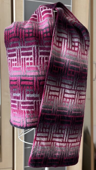 Schal Grafik-Art - Double-Face - Stricken