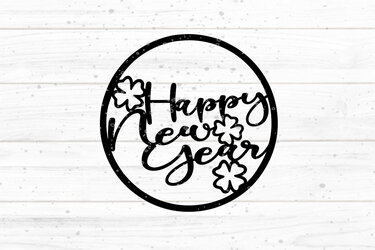 Happy New Year Kreis Plotterdatei SVG DXF FCM - Plotting