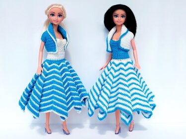 Häkelanleitung: 3-teiliges Sommer-Set Puppenkleidung