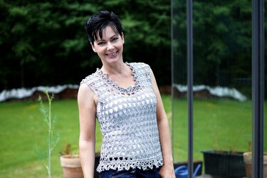 Top häkeln im Dreieckmuster - Gr. 36/38 - für den Frühling - Bild 4