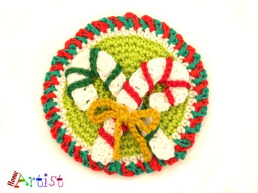 Candy Cane crochet patch