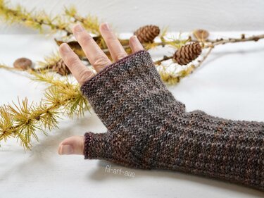 Reversible fingerless mitts "Pure", knitting pattern, easy, 4 sizes
