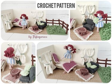 Ana's Crocheted World - Crochet PDF Pattern Set (Ana, 2 Homes, Garden)