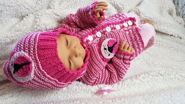 116 Strickanleitung Babystrickjacke Bär Größe 50 bis 62