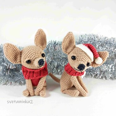Christmas Crochet Santa Chihuahua Dog Amigurumi Pattern