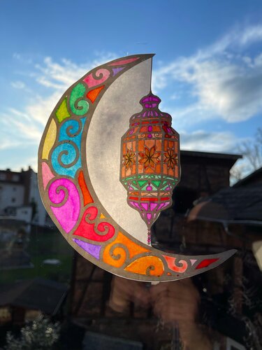 Ramadan - Laternen 9 Motive als PDF zum ausdrucken und Ausmalen / Fensterb. - Basteln