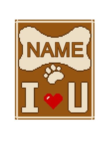 Häkelmuster * Hunde Knochen - mit NAME personalisiert * Grafik für Fm Decke - Bild 2