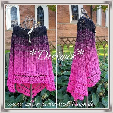 Häkelanleitung: Dreizack Poncho - Individuell anpassbar von XS bis XXL - Bild 2