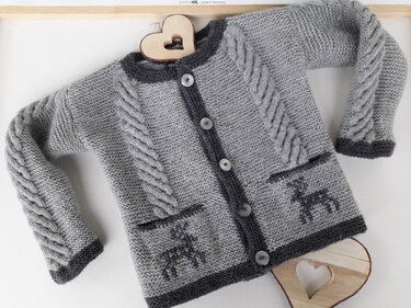 Strickanleitung Baby/Kleinkinder-TRACHTENJACKE, Schurwolle, Größe 98/104