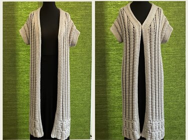 Wadenlanger Kurzarm-Mantel „Mrs. Django“ - Häkelanleitung