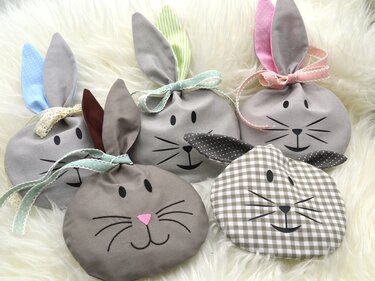 Nähanleitung Osterbeutel Hasenbeutel mit Stickdatei und Plotterdatei