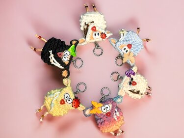 Häkelanleitung Lämmchen Schlüsselanhänger