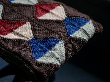 Knitting Pattern for the "Calor Blanket" made in stripes