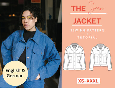 Denim jacket sewing pattern, jeans, coat, autumn summer spring blazer, easy