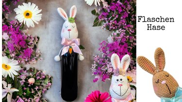 Flaschen Hase Häkelanleitung