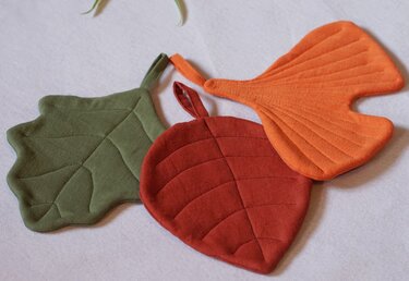 Blätter Topflappen Eiche Ginkgo nähen