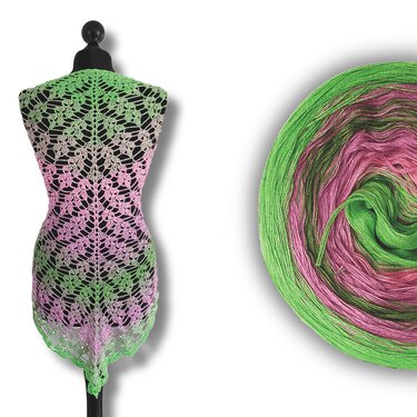 Häkelanleitung Dreieckstuch Die Harfe der Meerjungfrau – mit Häkelschrift