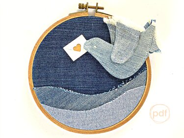 sew a bird, pattern in 2 sizes, easy sewing project for valentines day