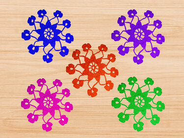 A Crochet round flowers motif pattern