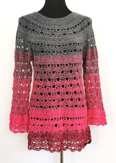 Pullover/Kleid Videve, Häkelanleitung