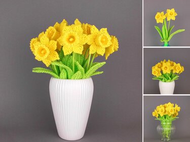 Osterglocken Blumenstrauß Frühlingsdeko - einfach auch für Anfänger - Häkeln