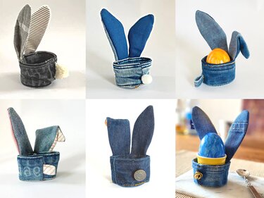 Osterdeko aus Stoffresten + Jeans Upcycling, Schnittmuster + Anleitung, PDF - Nähen
