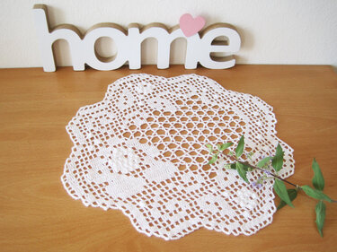 Vintage Deckchen mit Rose Ø 32 cm häkeln, Anleitung