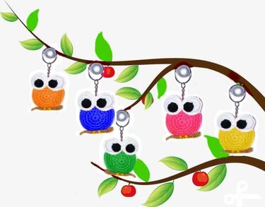 Pattern OWL Keychain PDF english-Deutsch-dutch - Crochet